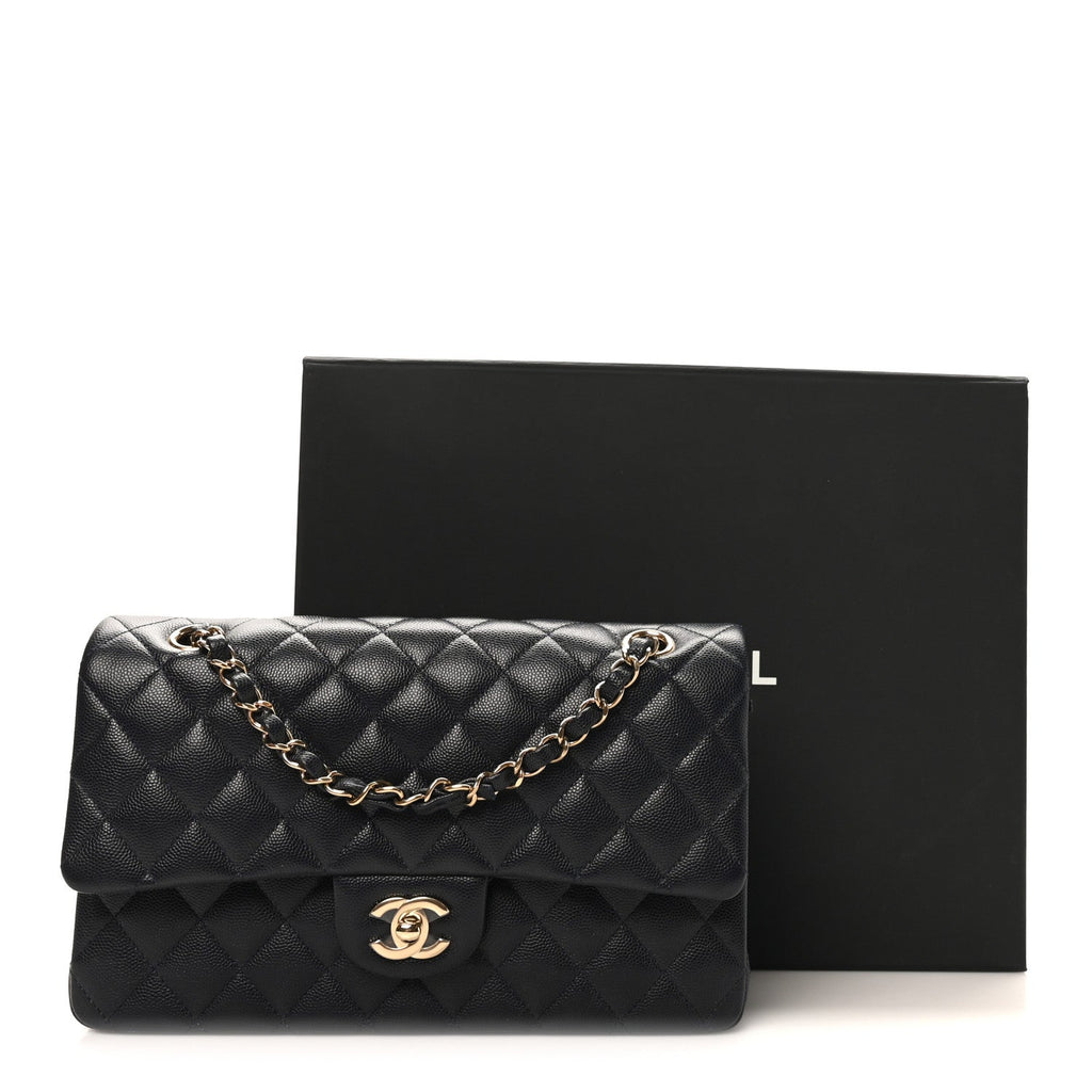 Chanel Caviar Quilted Medium Double Flap Navy