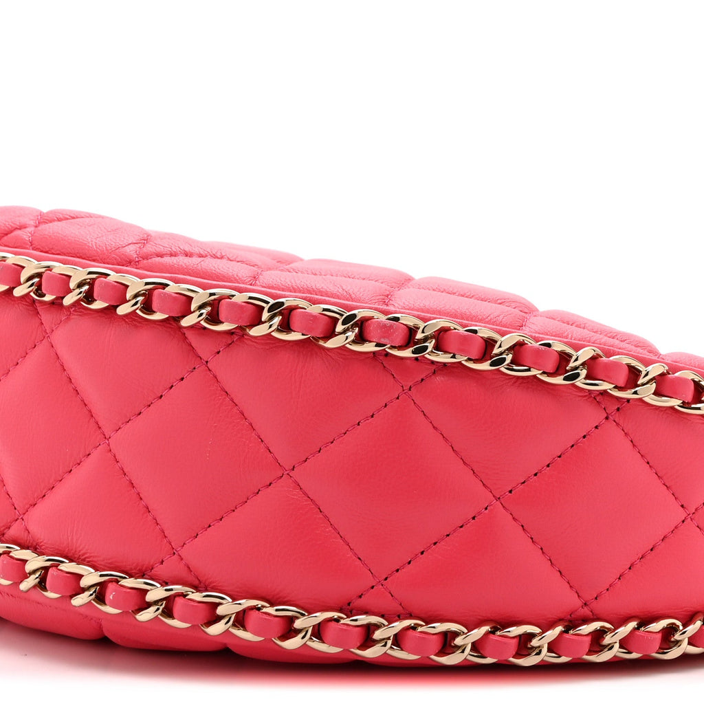 Chanel Lambskin Quilted Small Hobo Bag Pink