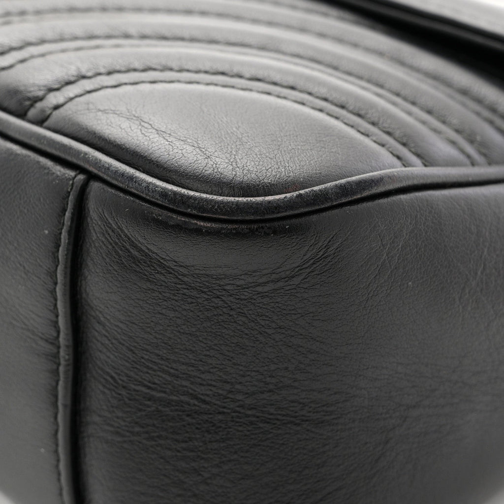 Gucci Calfskin Matelasse Small GG Marmont Shoulder Bag Black