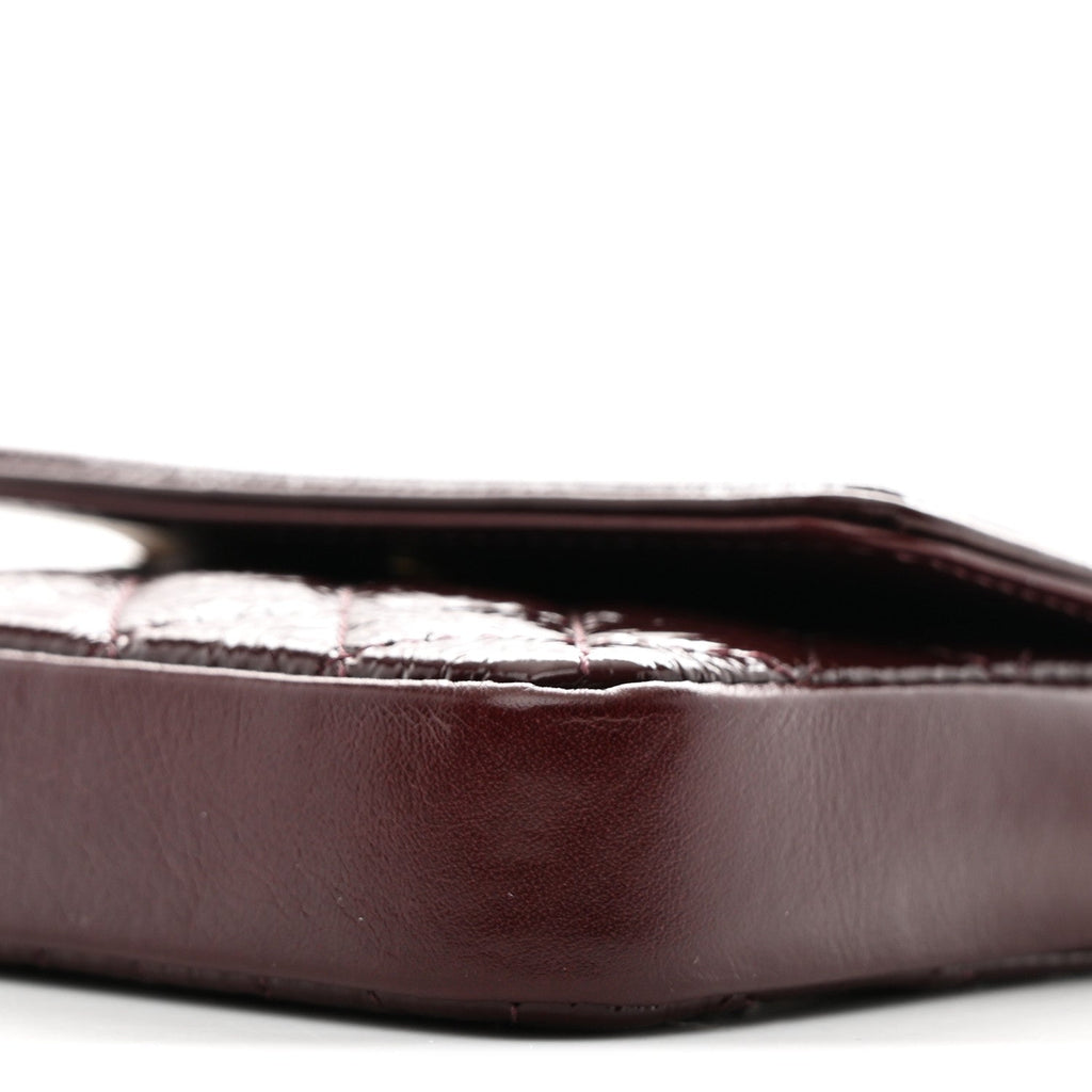 Chanel Shiny Aged Calfskin Quilted Waist Belt Bag Burgundy