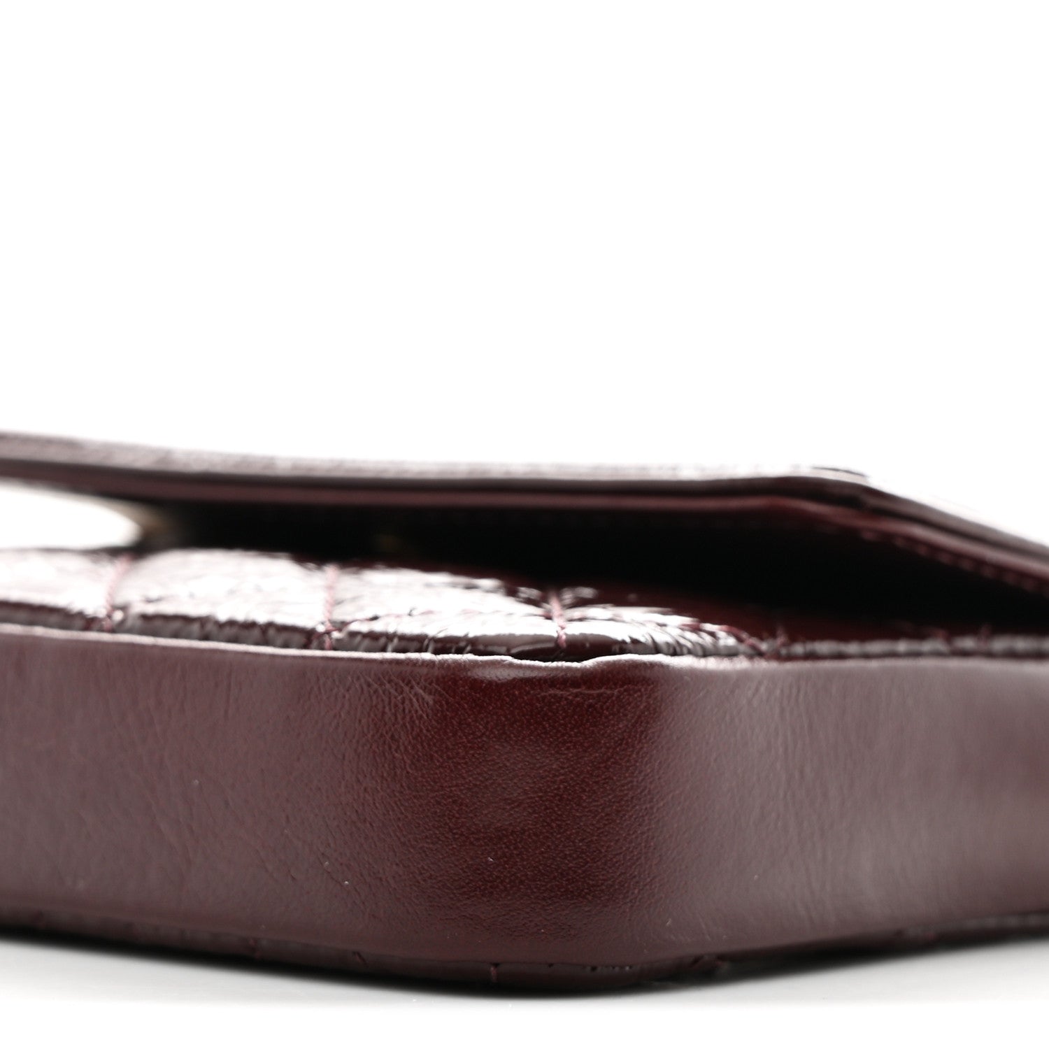 Chanel Shiny Aged Calfskin Quilted Waist Belt Bag Burgundy