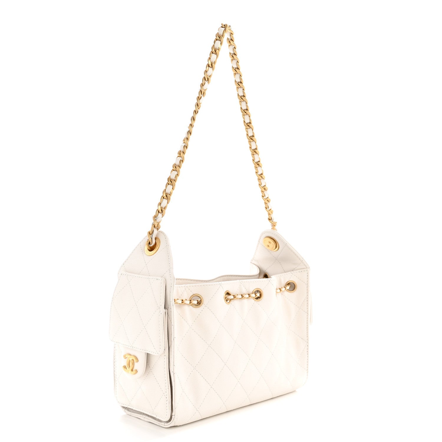Chanel Caviar Quilted Mini Chanel 25 Handbag White