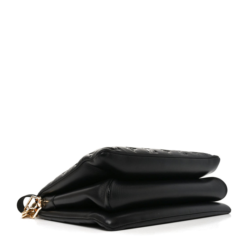 Louis Vuitton Lambskin Embossed Monogram Coussin MM Black