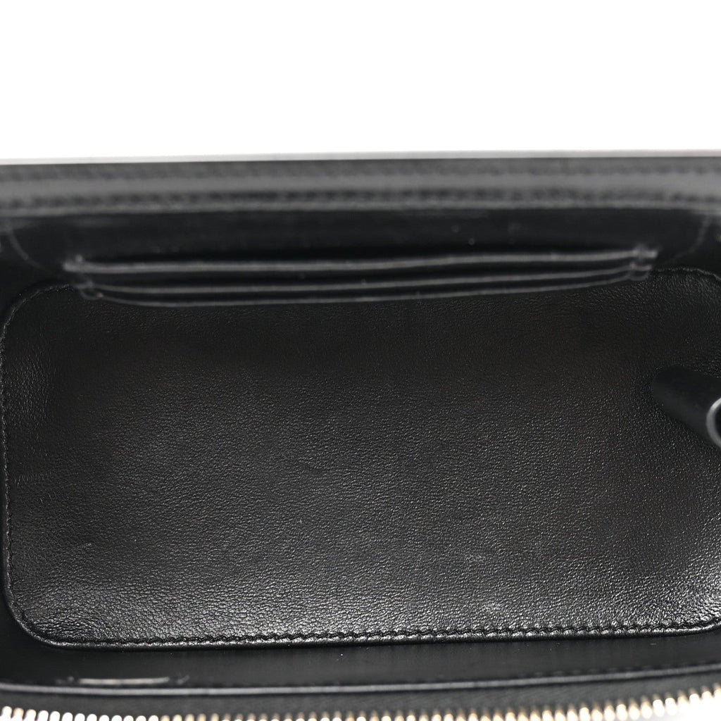 Chanel Lambskin Quilted Small Top Handle Vanity Case With Chain Black