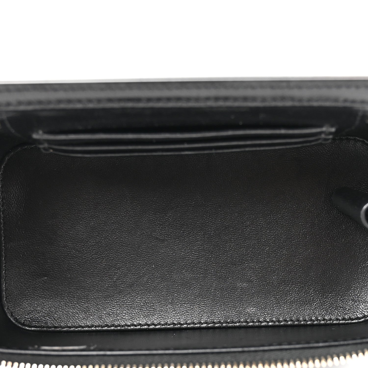 Chanel Lambskin Quilted Small Top Handle Vanity Case With Chain Black