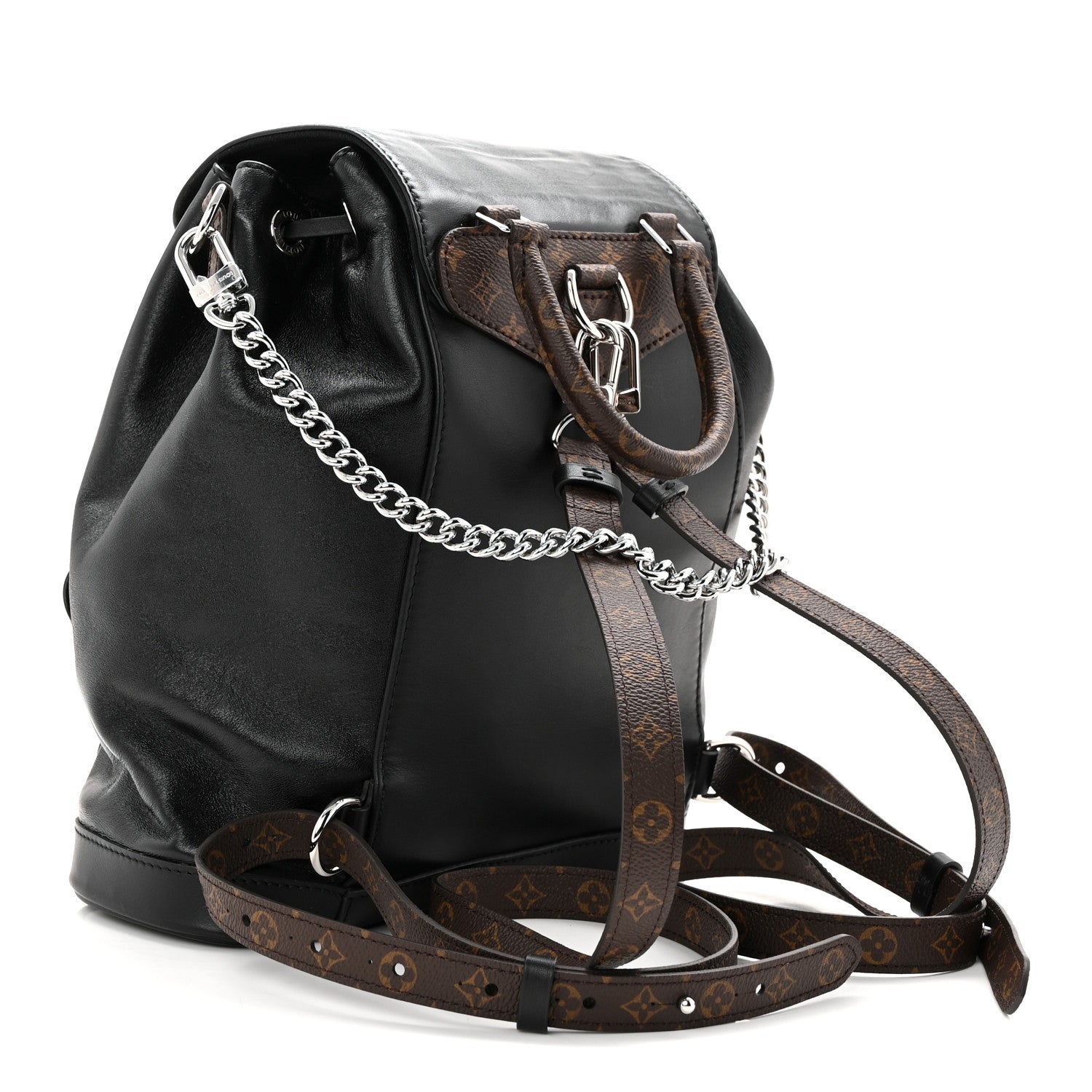 Louis Vuitton Lambskin Monogram Montsouris Vibe PM Black