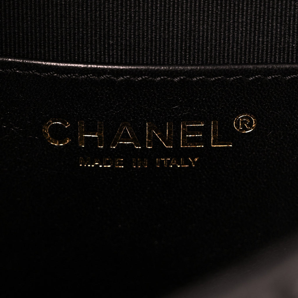 Chanel Shiny Lambskin Mesh Quilted Small Cargo Duma Drawstring Backpack Black