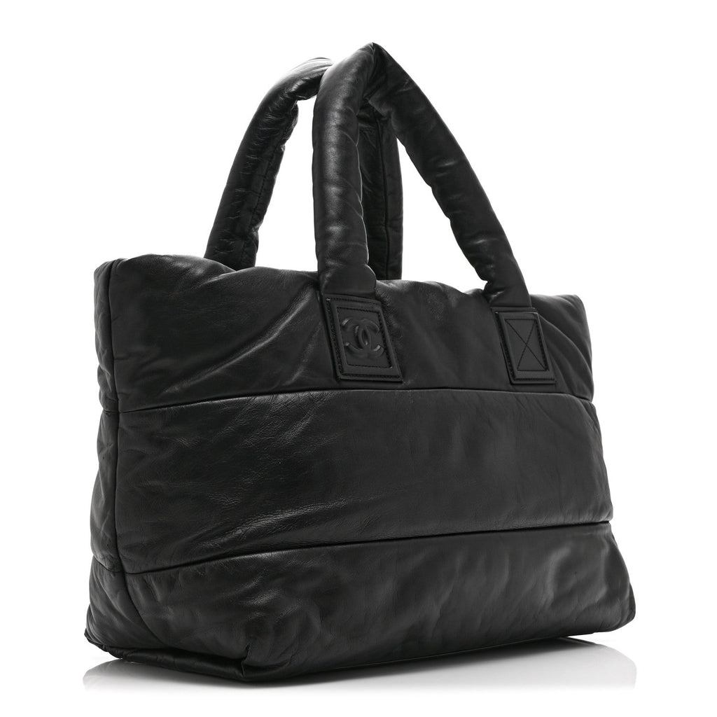 Chanel Lambskin Quilted Medium Coco Cocoon Reversible Tote Black