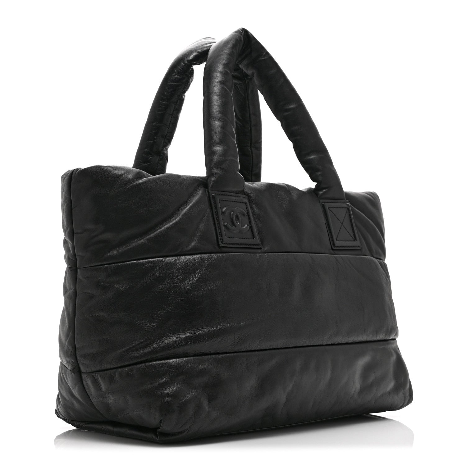 Chanel Lambskin Quilted Medium Coco Cocoon Reversible Tote Black