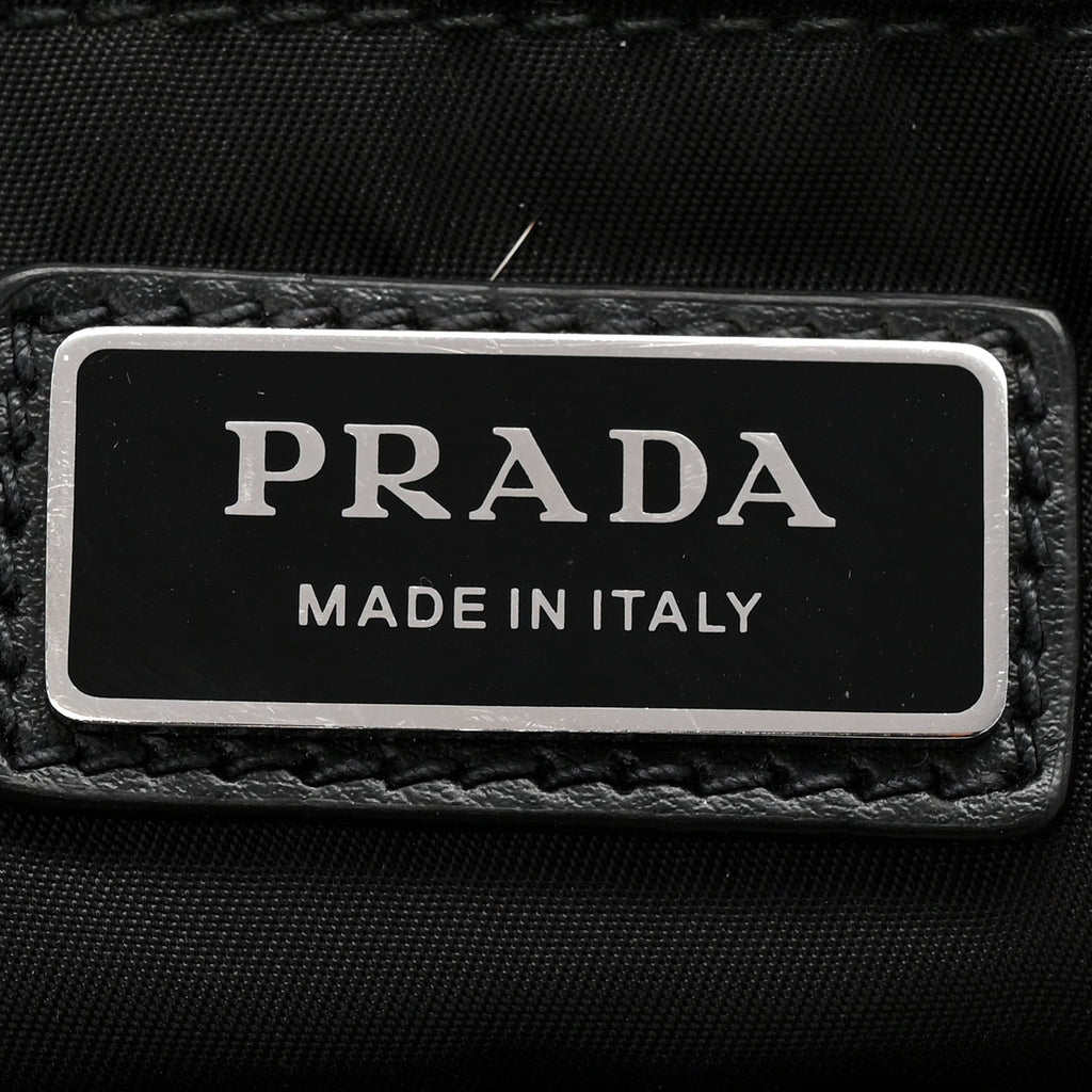 Prada Re-Nylon Padded Printed Medium Tote Bag Black White