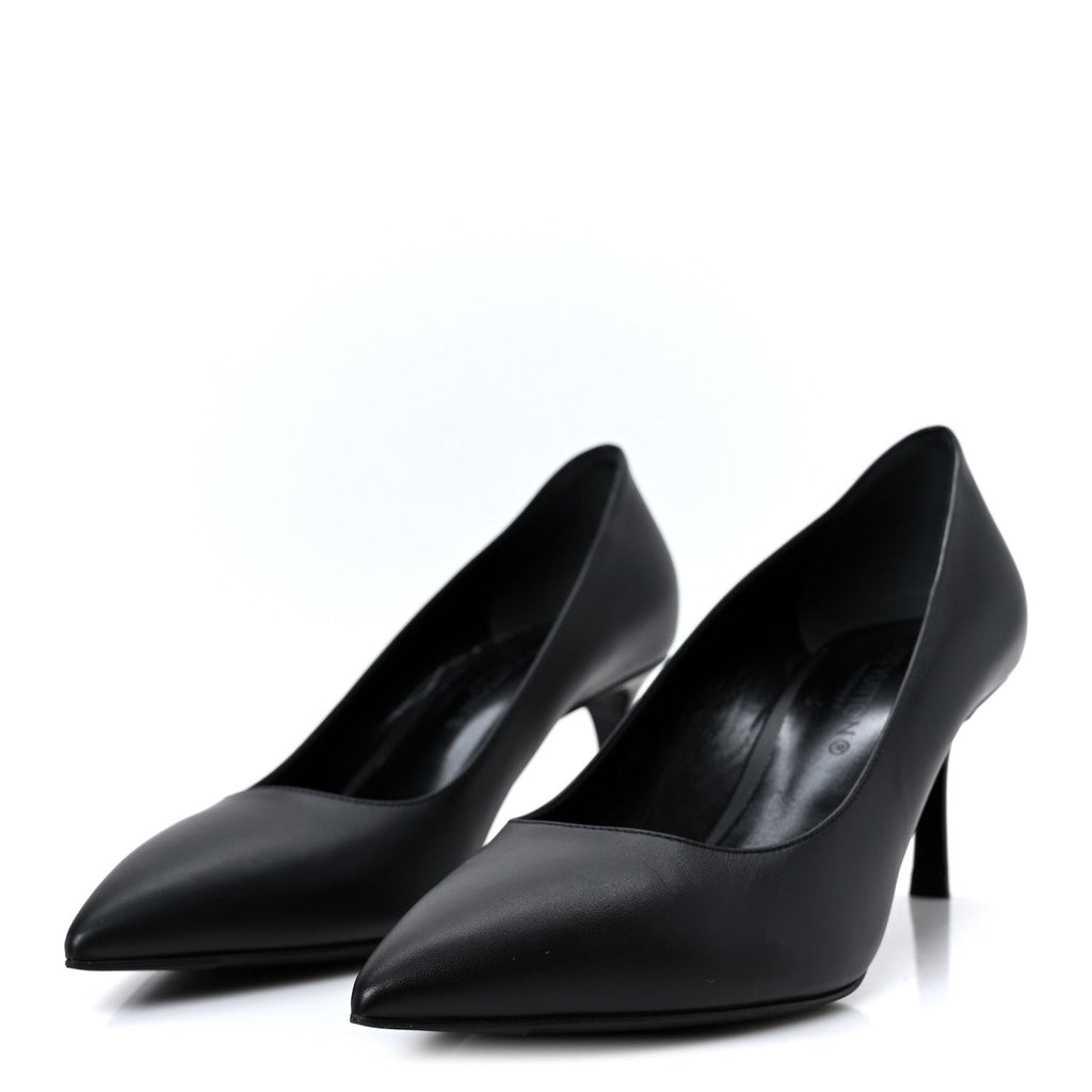 Louis Vuitton Calfskin Cherie Pumps 37.5 Black