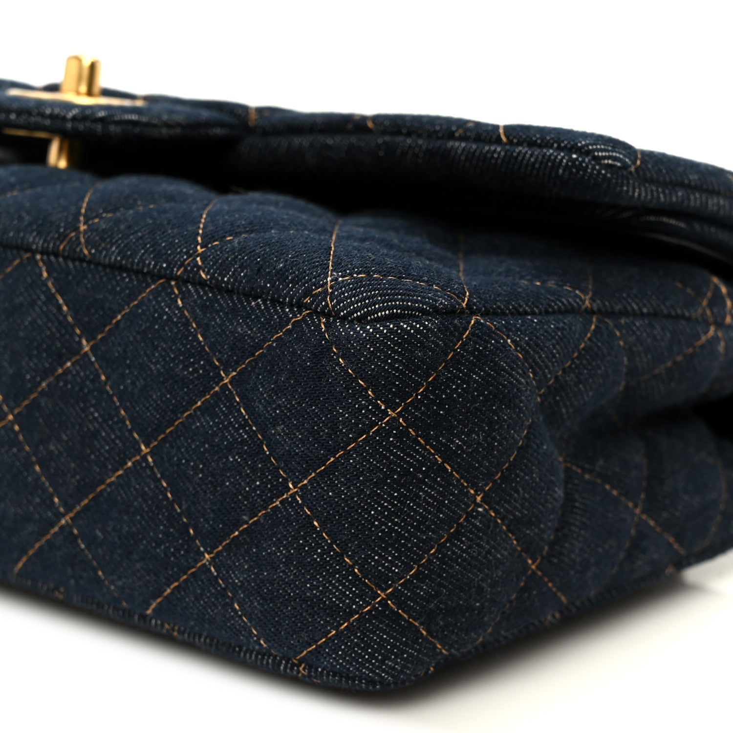 Chanel Denim Quilted Medium Double Flap Dark Blue