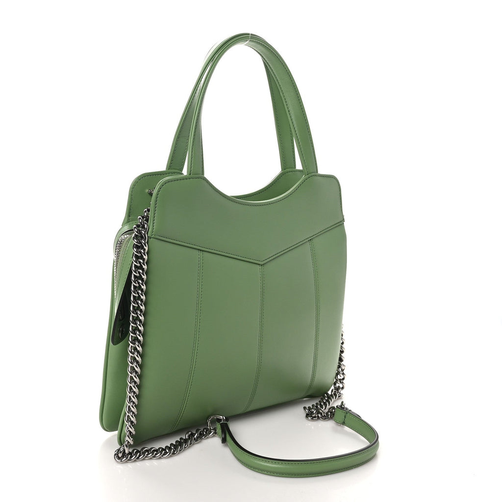 Gucci Senna Calfskin Petite GG Small Tote Bag Green Soil Grass