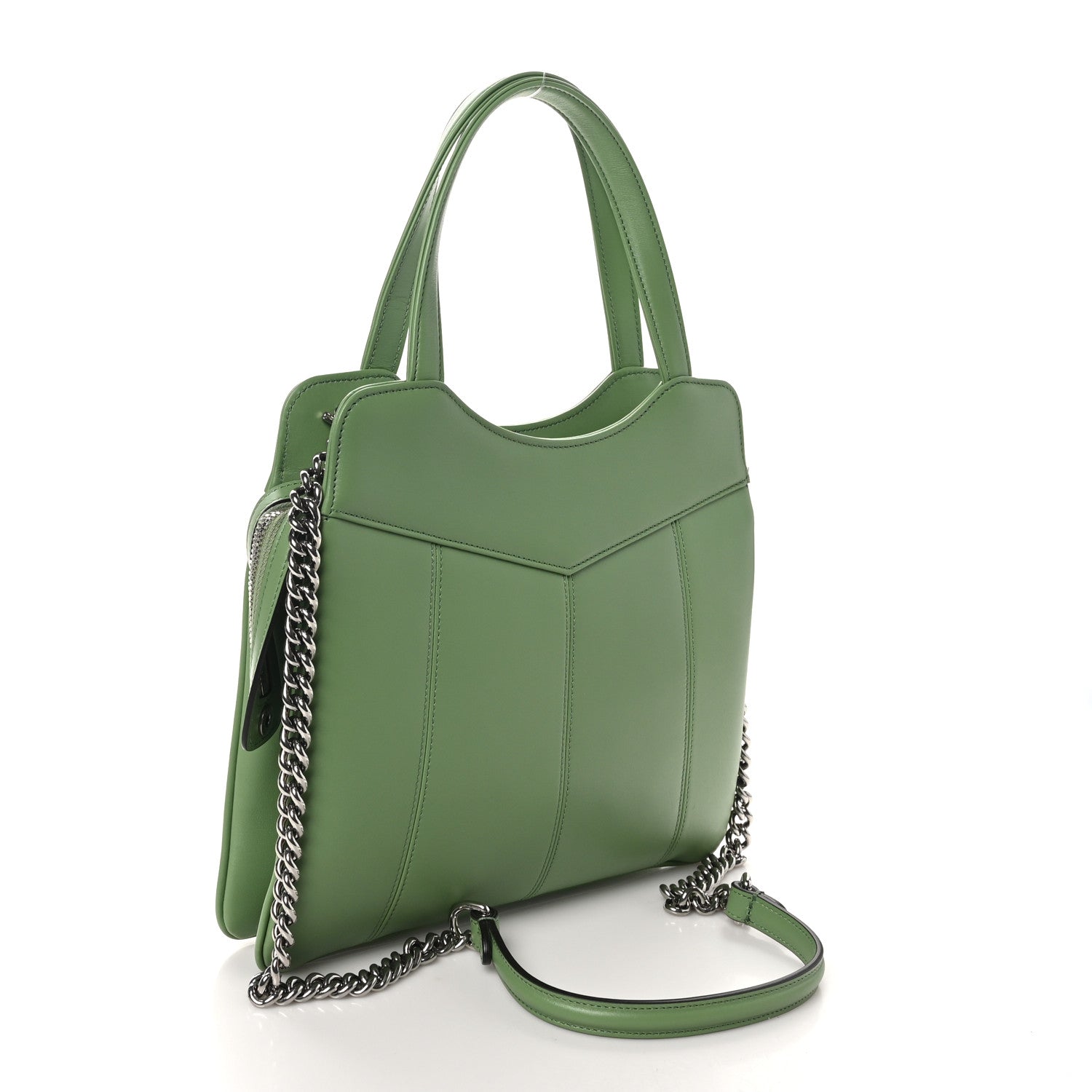 Gucci Senna Calfskin Petite GG Small Tote Bag Green Soil Grass