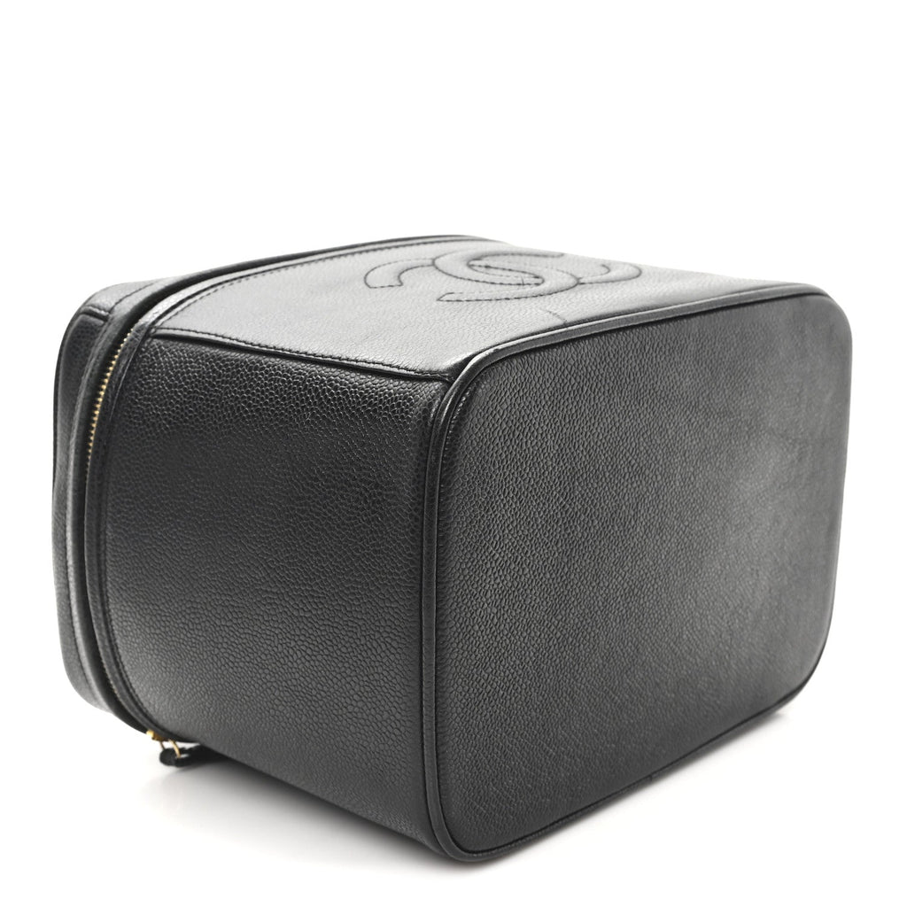 Chanel Caviar CC Vanity Train Case Black