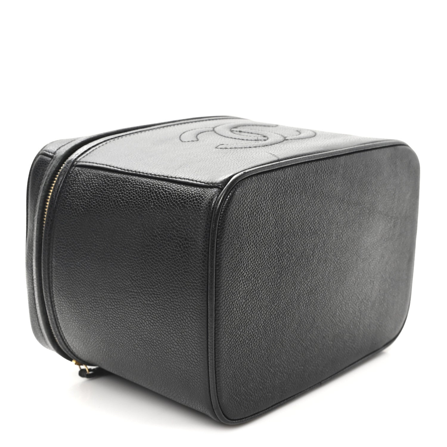 Chanel Caviar CC Vanity Train Case Black