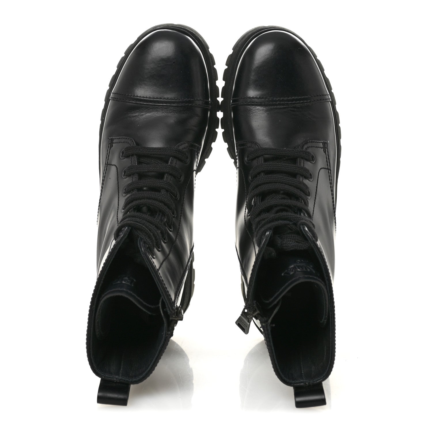 Prada Spazzolato Chocolate 50mm Combat Boots 36.5 Black