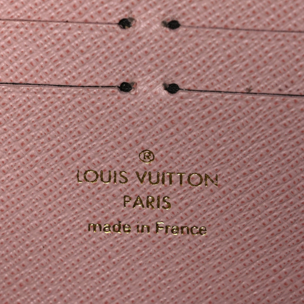 Louis Vuitton Damier Ebene Clemence Wallet Rose Ballerine