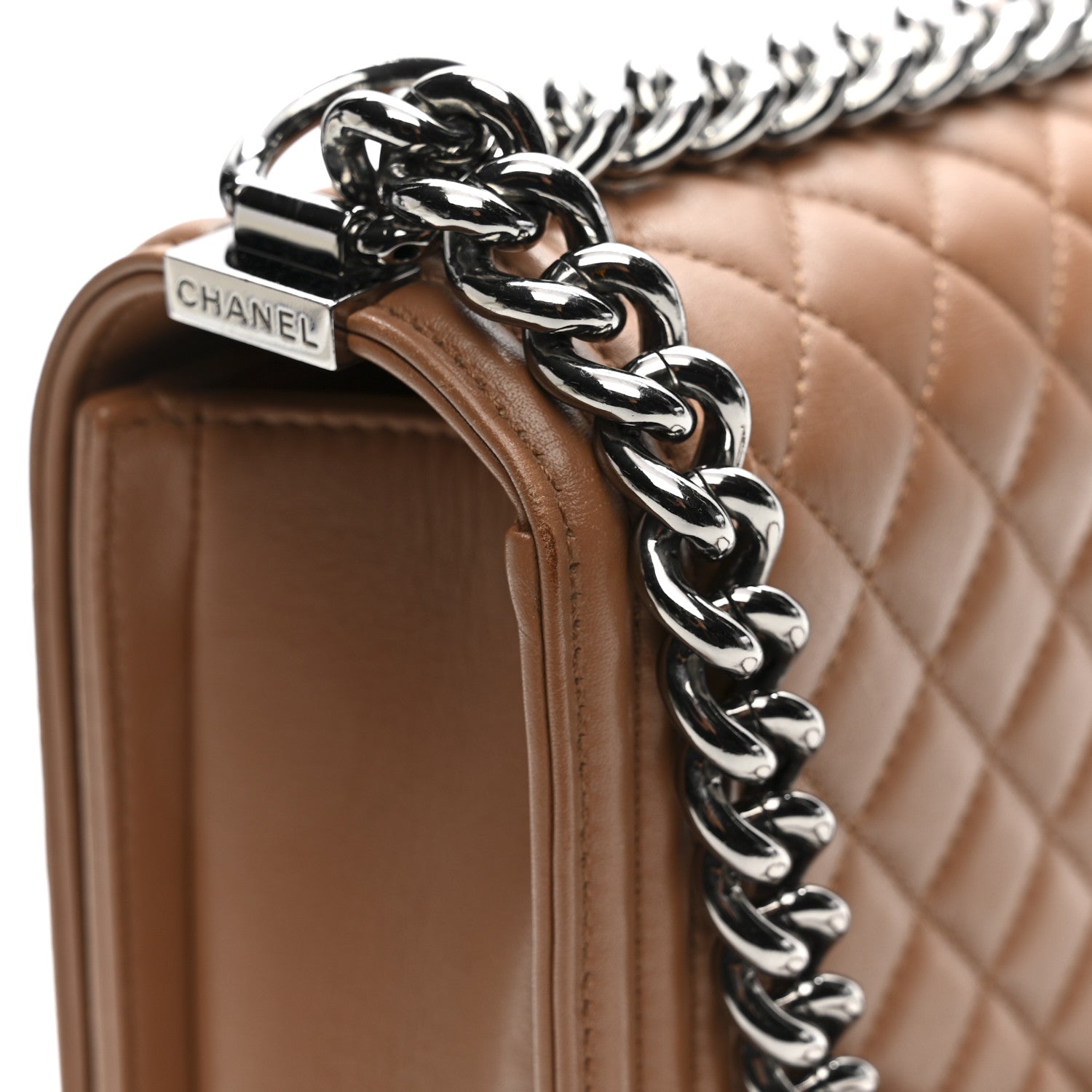 Chanel Calfskin Quilted New Medium Boy Flap Dark Beige