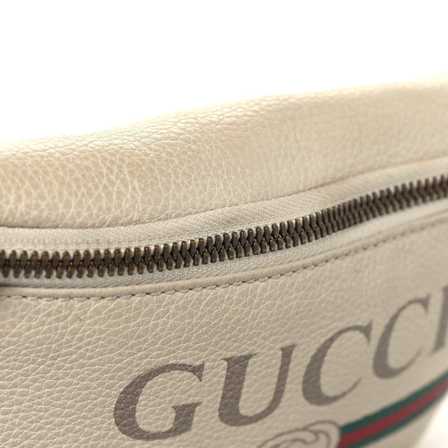 Gucci Grained Calfskin Small Logo Belt Bag White