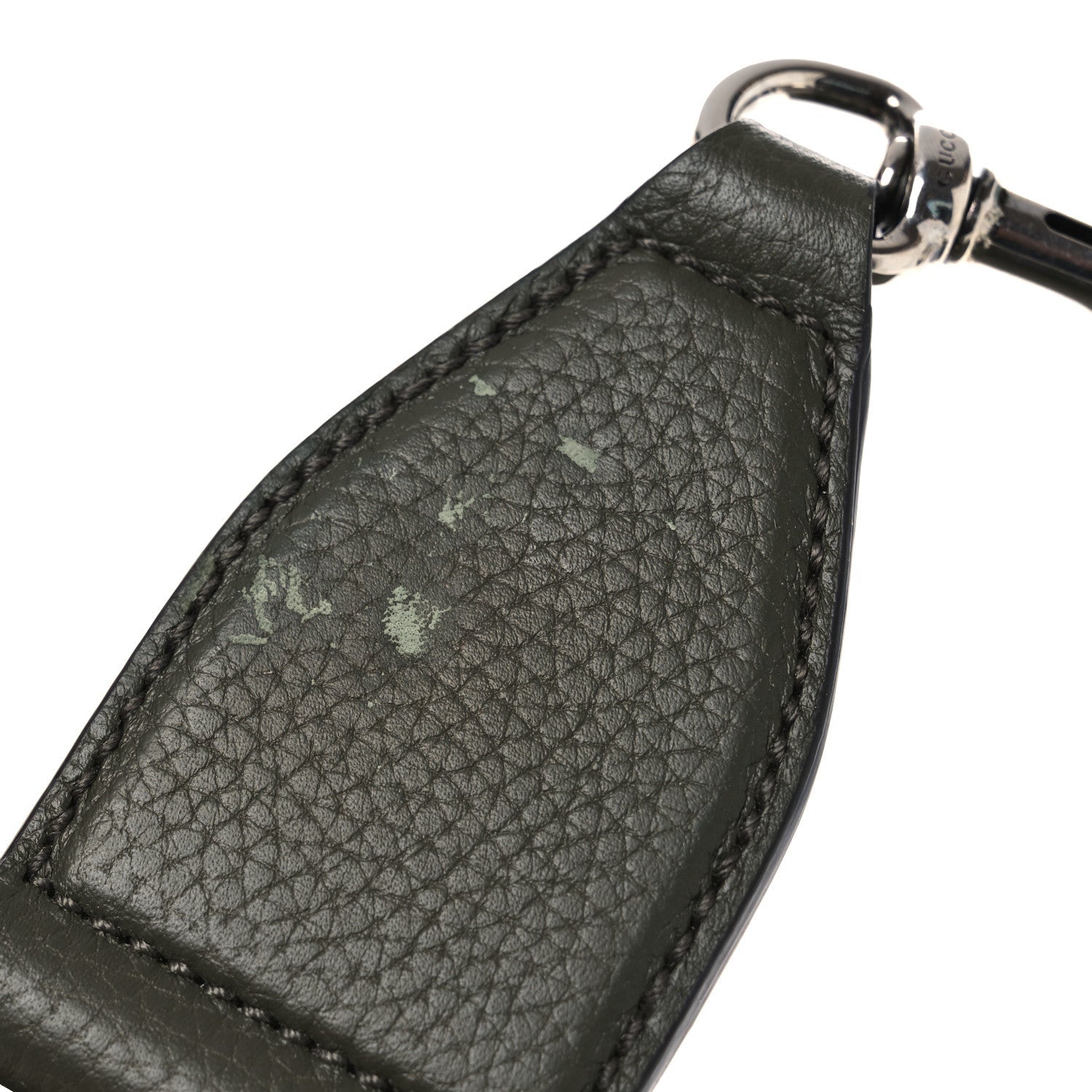 Gucci Piuma Calfskin Jumbo GG Embossed Medium Wristlet Messenger Bag Green