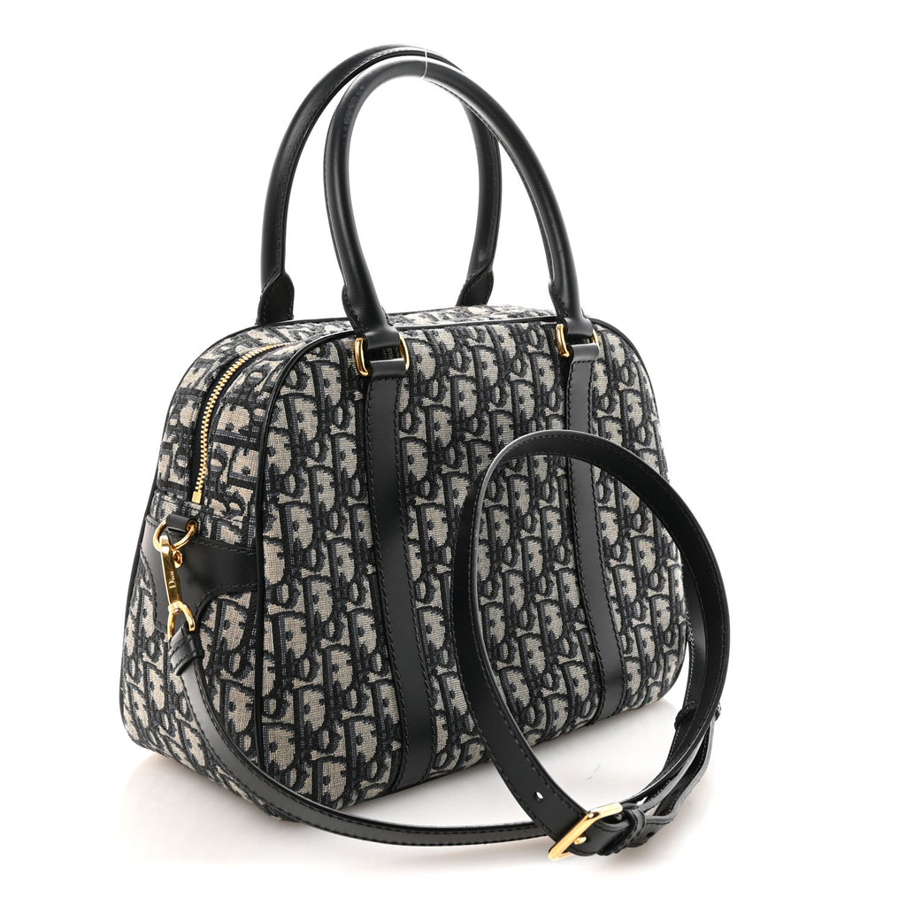 Christian Dior Oblique Large D-Vibe Bowling Bag Navy