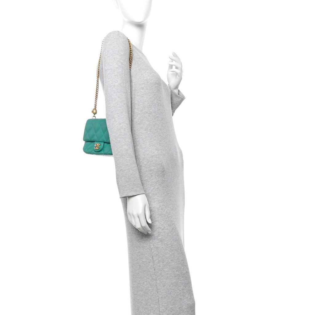Chanel Caviar Quilted Sweetheart Flap Green