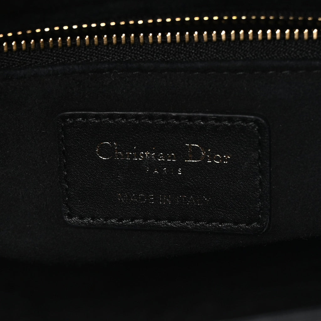 Christian Dior Lambskin Cannage Medium Lady Dior Black