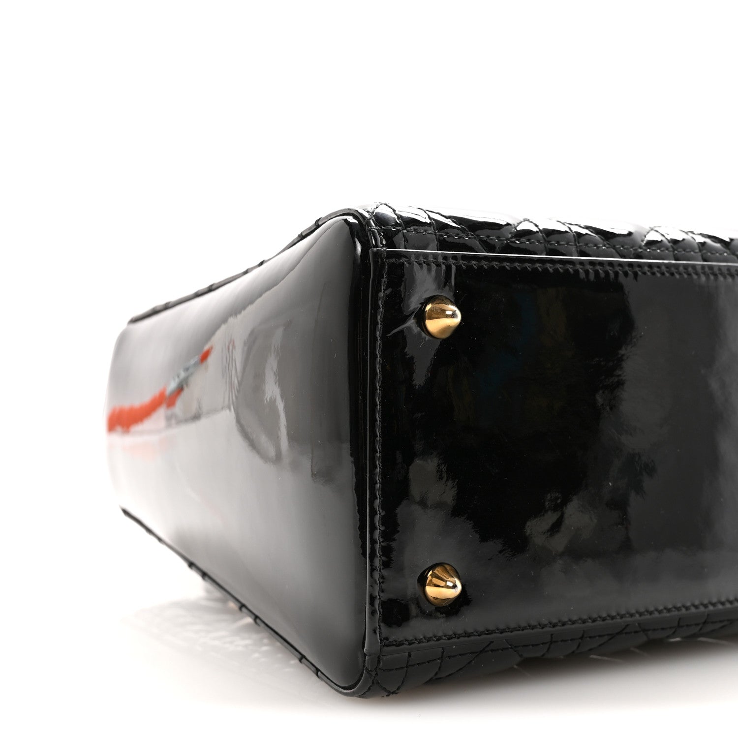 Christian Dior Patent Cannage Medium Lady Dior Black