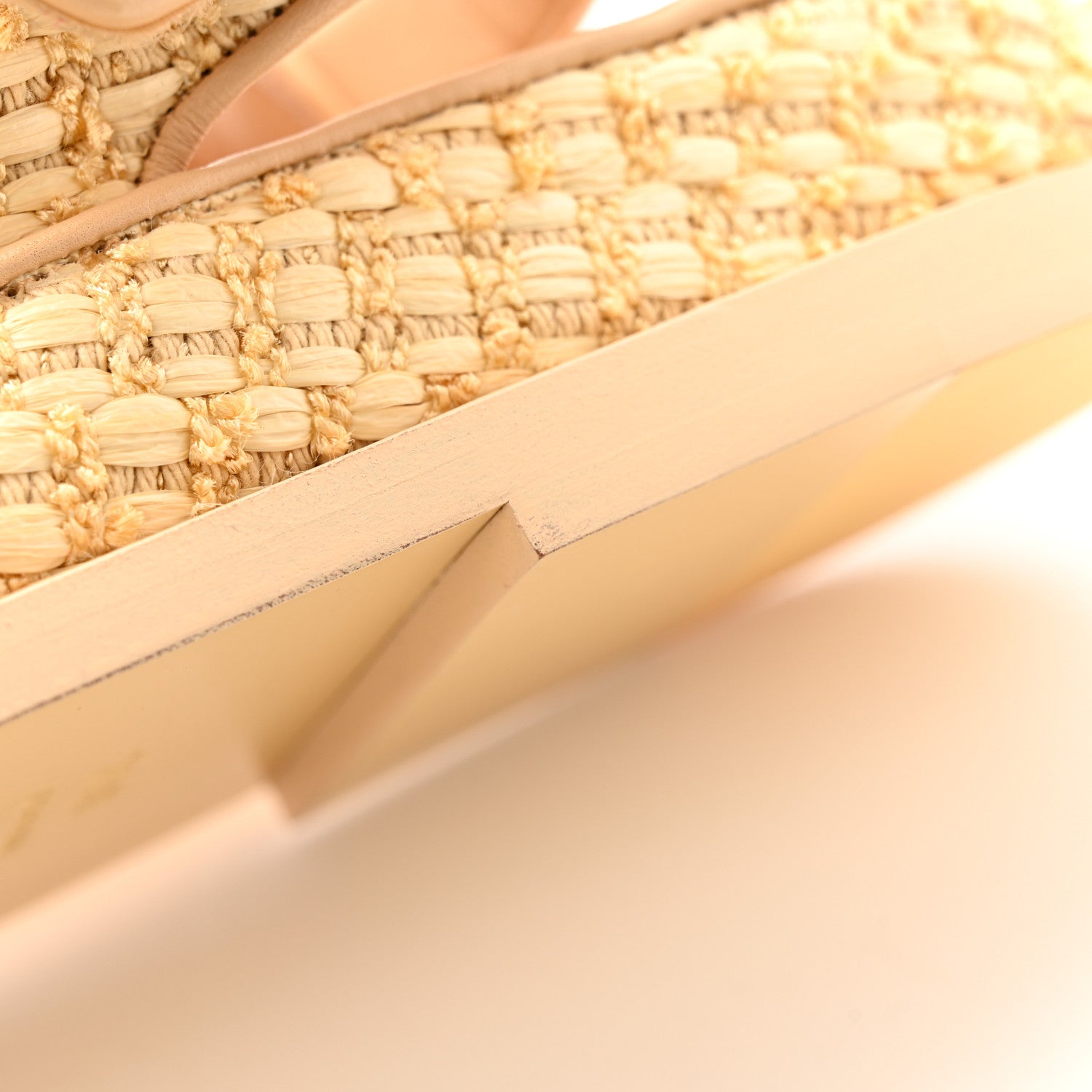 Braided Fabric Velcro Dad Sandals 38.5 Beige