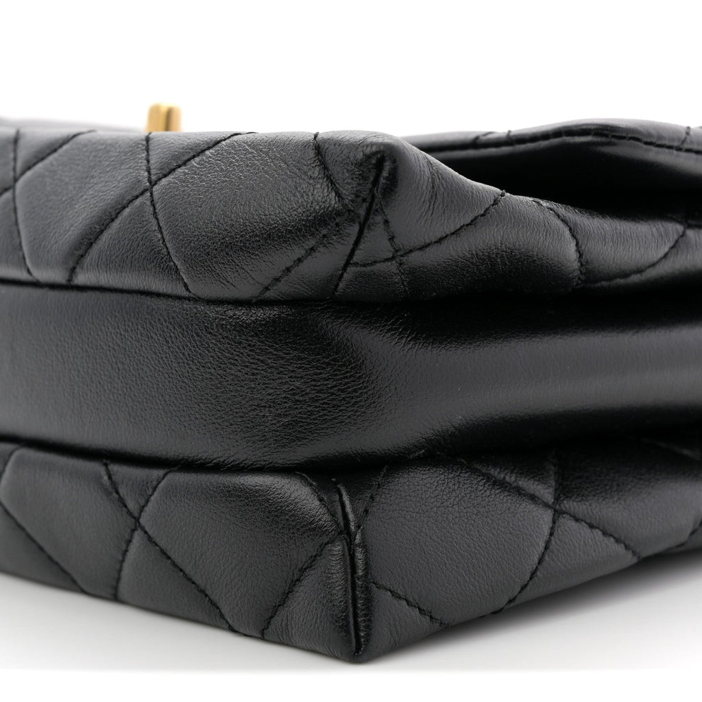 Chanel Calfskin Quilted Belt Chain Flap Black