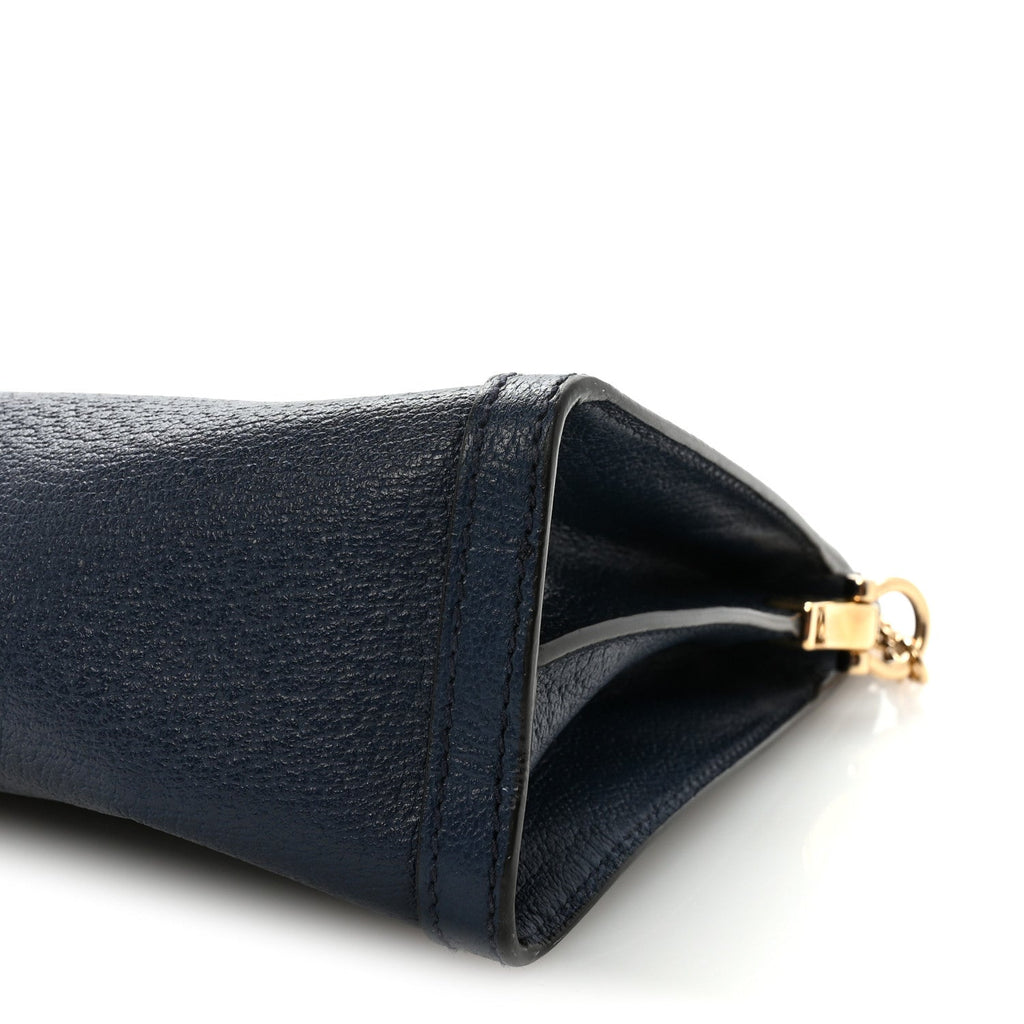 Gucci Textured Calfskin Web Medium Ophidia Chain Shoulder Bag Blue Agata