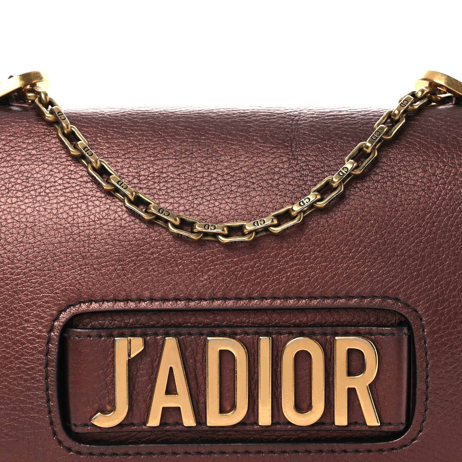 Christian Dior Metallic Calfskin J'Adior Chain Flap Bag Noisette