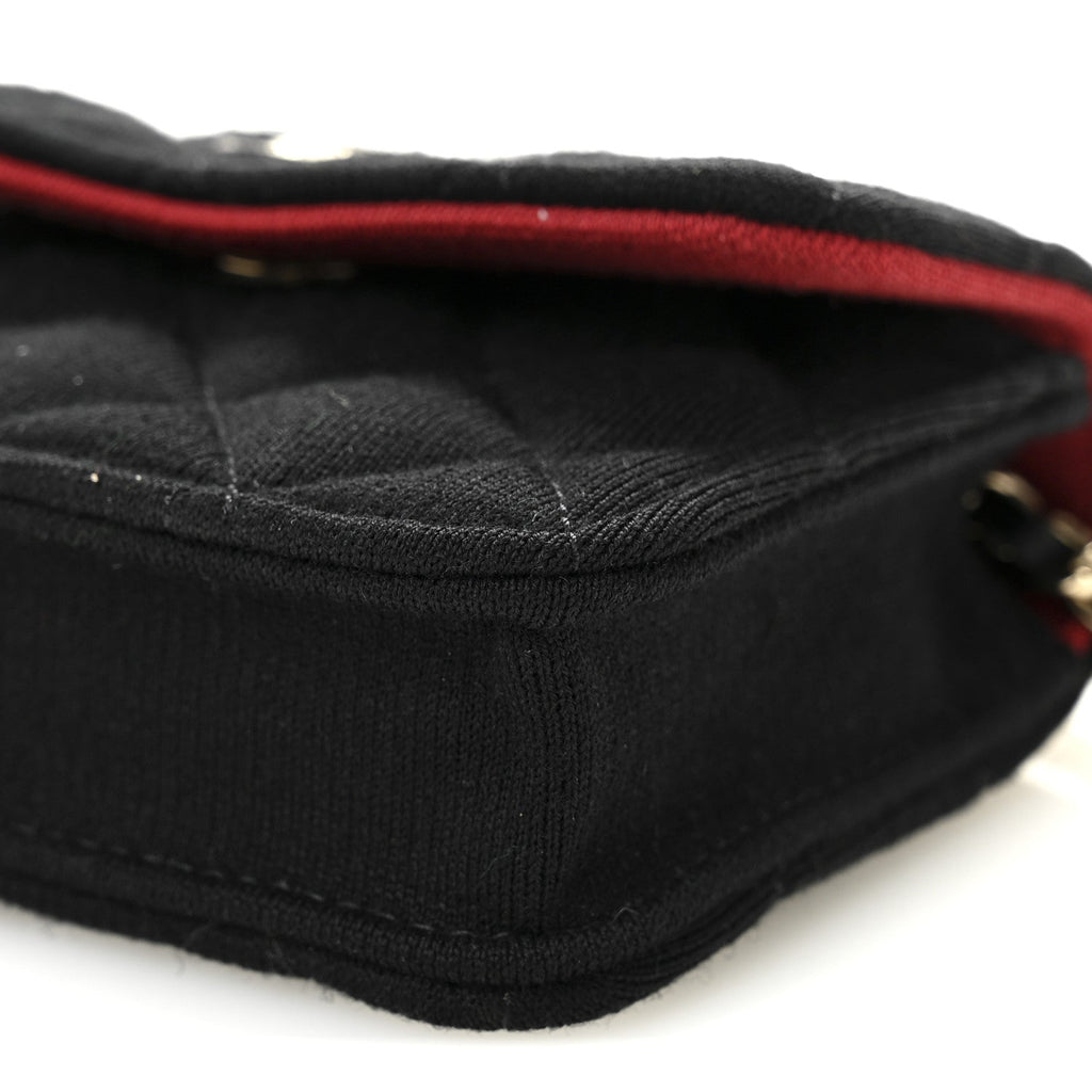 Chanel Jersey Quilted Micro Mini Flap Black