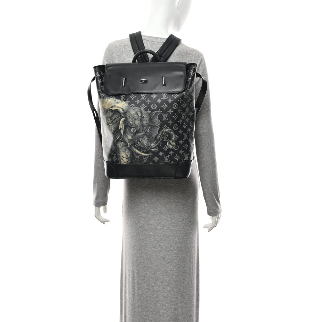 Louis Vuitton Savane Monogram Elephant Chapman Steamer Backpack Encre
