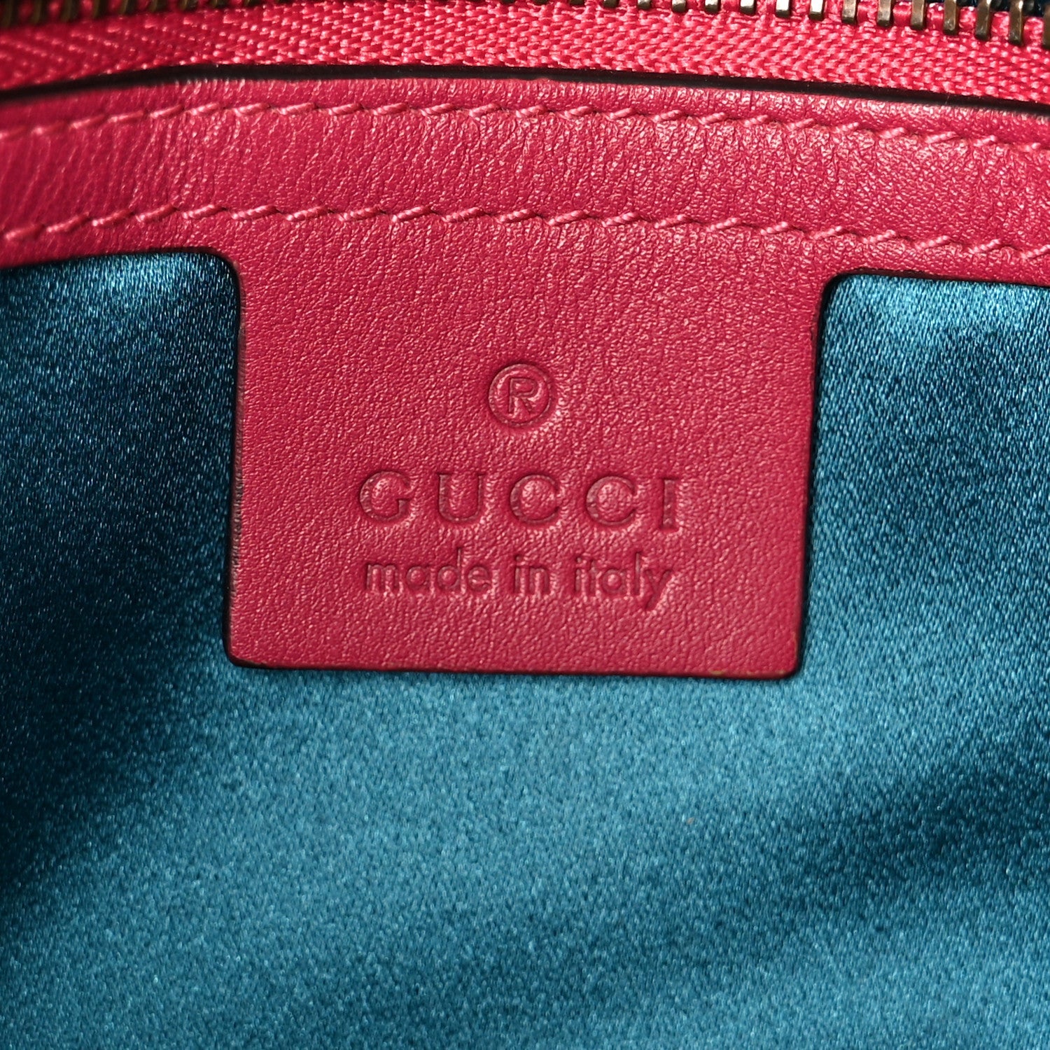 Gucci Velvet Matelasse Small GG Marmont Shoulder Bag Light Raspberry Rose