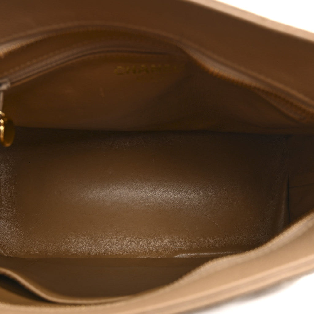 Chanel Caviar Quilted Medallion Tote Beige