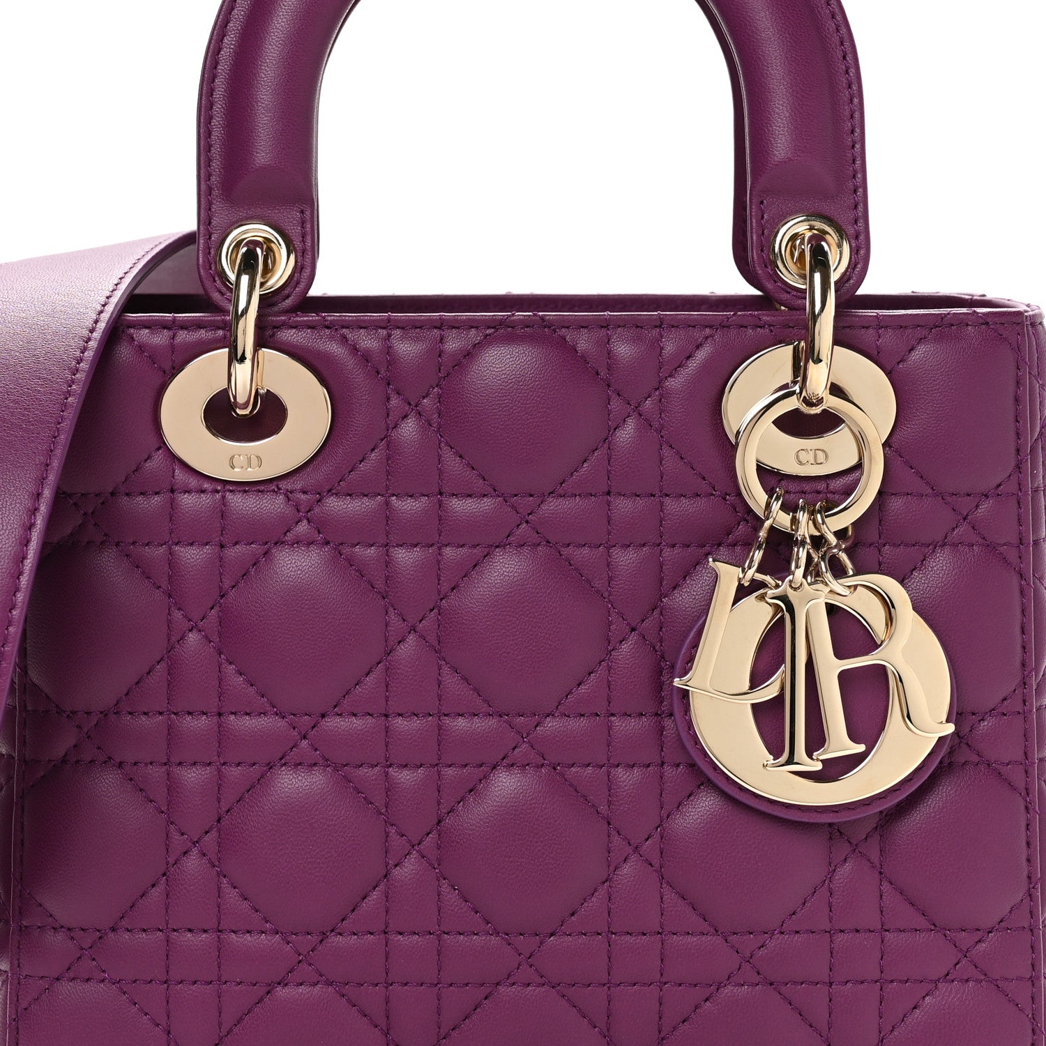 Christian Dior Lambskin Cannage Small My ABCDior Lady Dior Purple