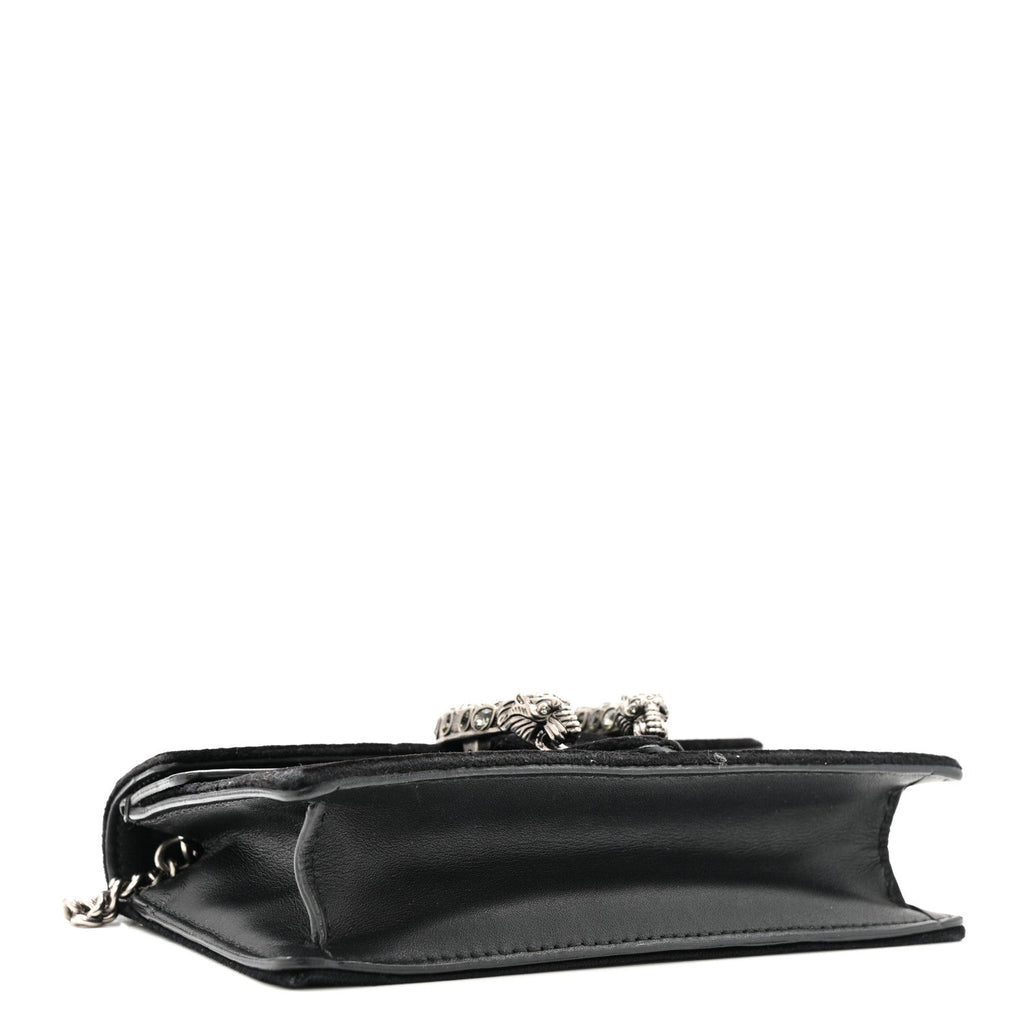 Gucci Velvet Super Mini Dionysus Shoulder Bag Black