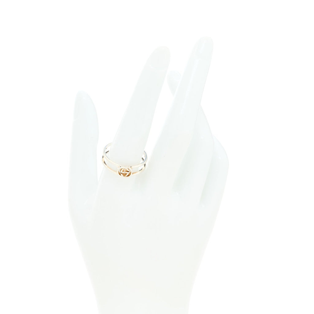 Gucci Sterling Silver 6mm Interlocking G Open Band Ring 60 9.25