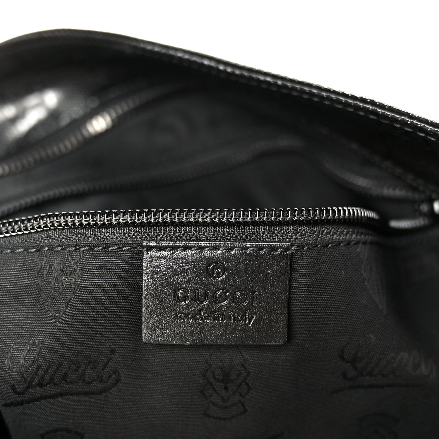 Gucci Imprime Monogram Medium Flat Messenger Bag Black