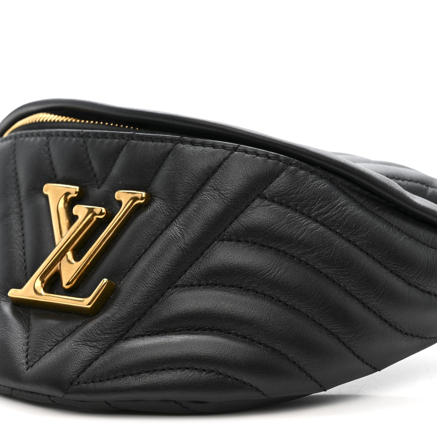 Louis Vuitton Calfskin Quilted New Wave Bumbag Black
