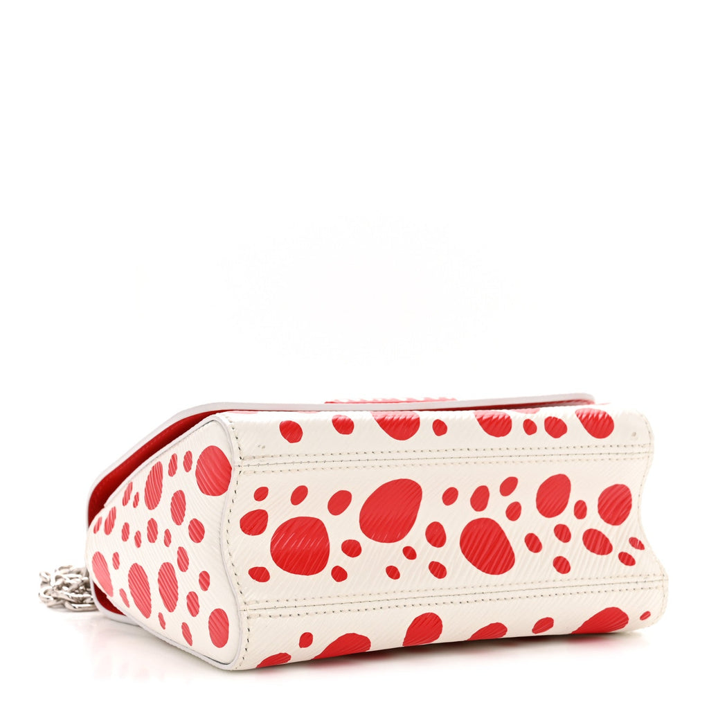 Louis Vuitton LV X YK Epi Infinity Dots Twist Shoulder Bag PM White Red