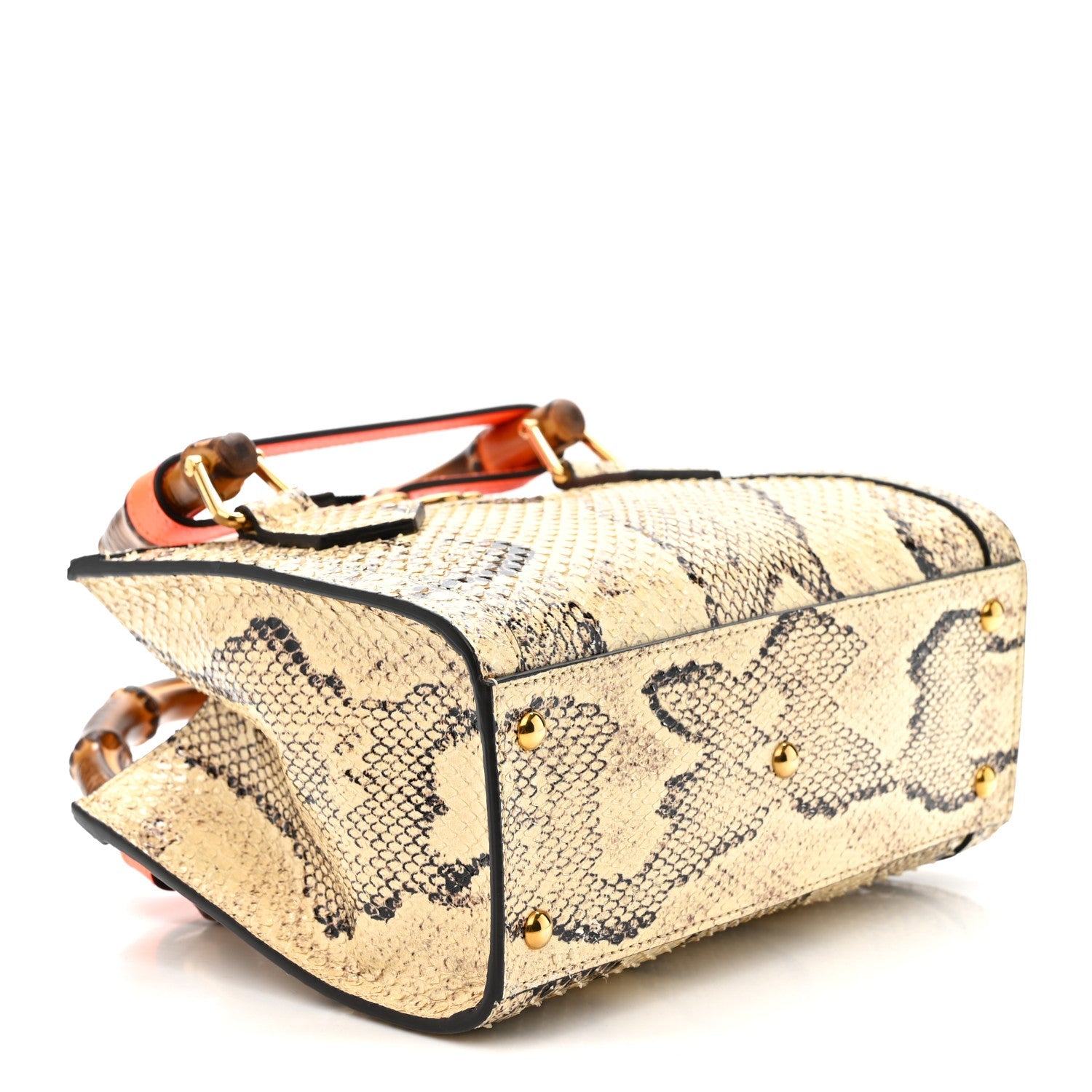 Gucci Snakeskin Mini Diana Tote Bag Beige