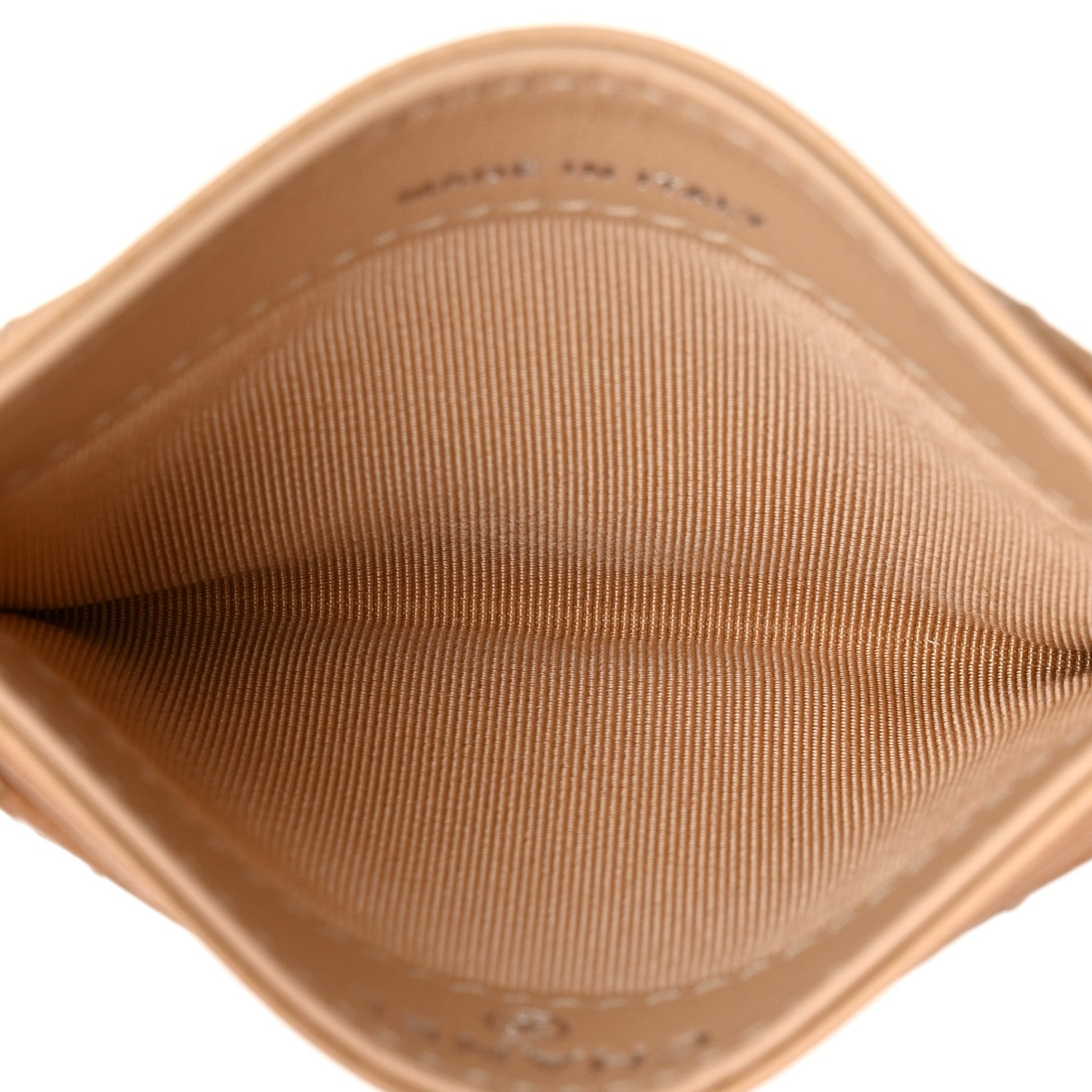 Caviar Quilted Card Holder Beige