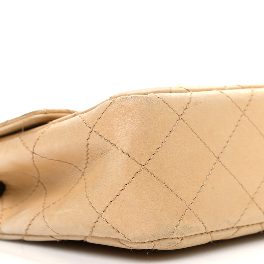 Chanel Lambskin Quilted Bekko Resin Mini Square Flap Beige