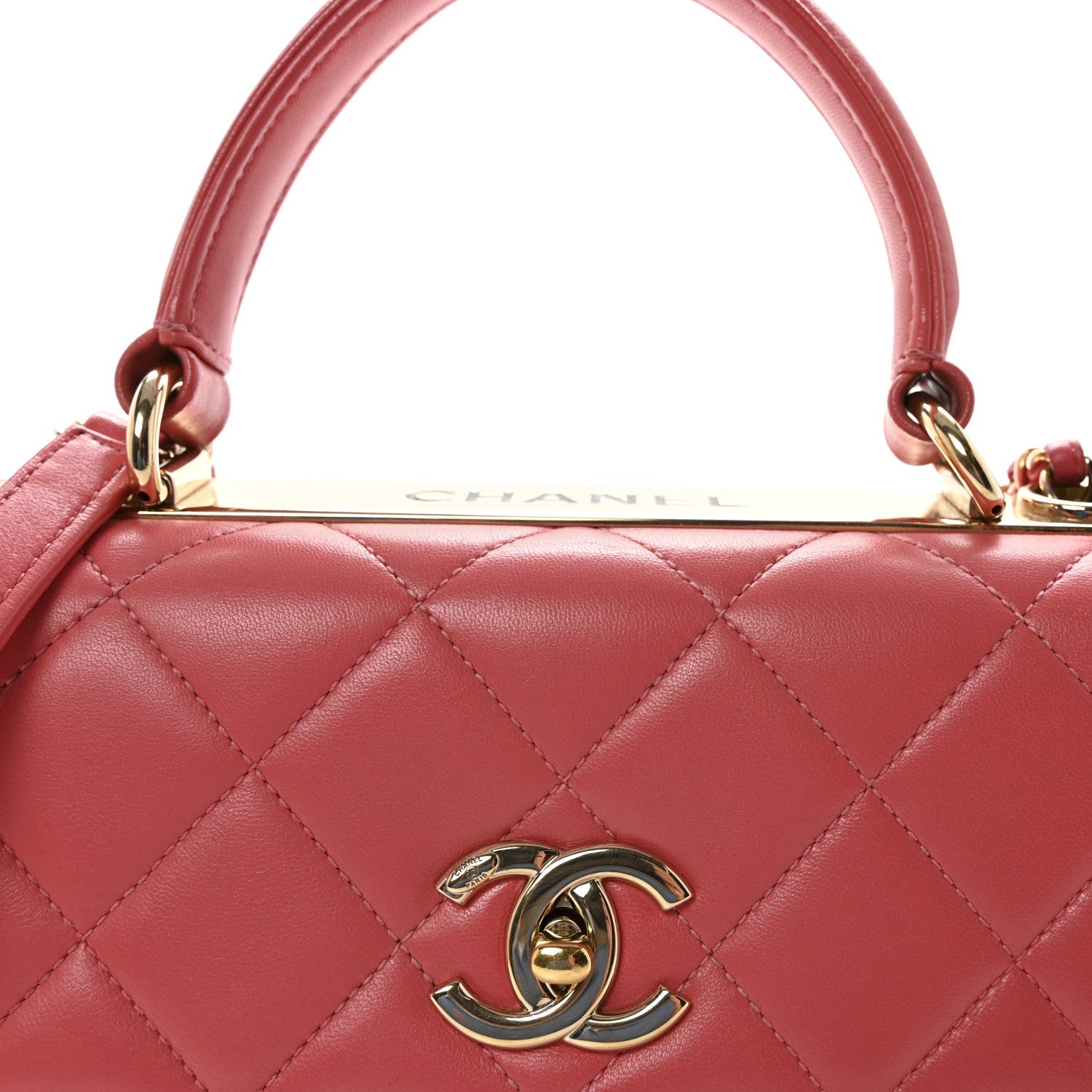 Chanel Lambskin Quilted Small Trendy CC Flap Dual Handle Bag Dark Pink