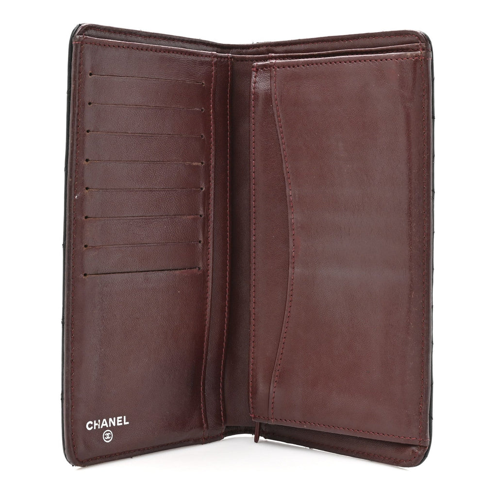 Lambskin Quilted Yen Wallet Black