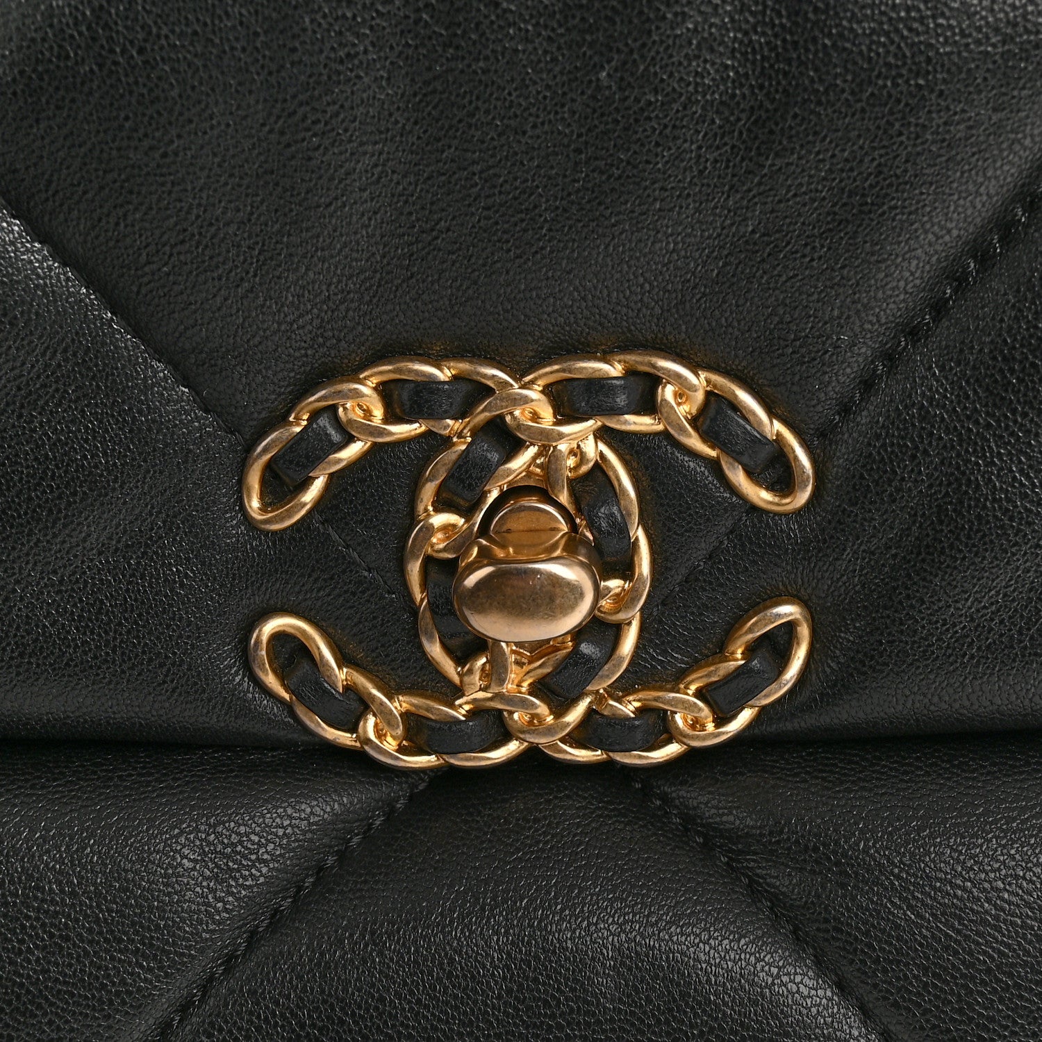 Chanel Lambskin Quilted Medium Chanel 19 Flap Black
