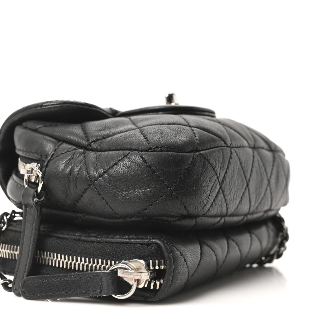 Chanel Lambskin Stitched New Mini Flap Black